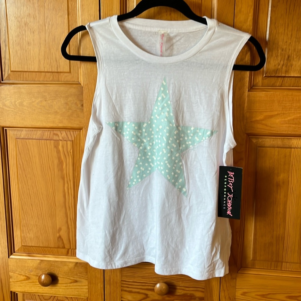 Betsy Johnson performance tank with star design